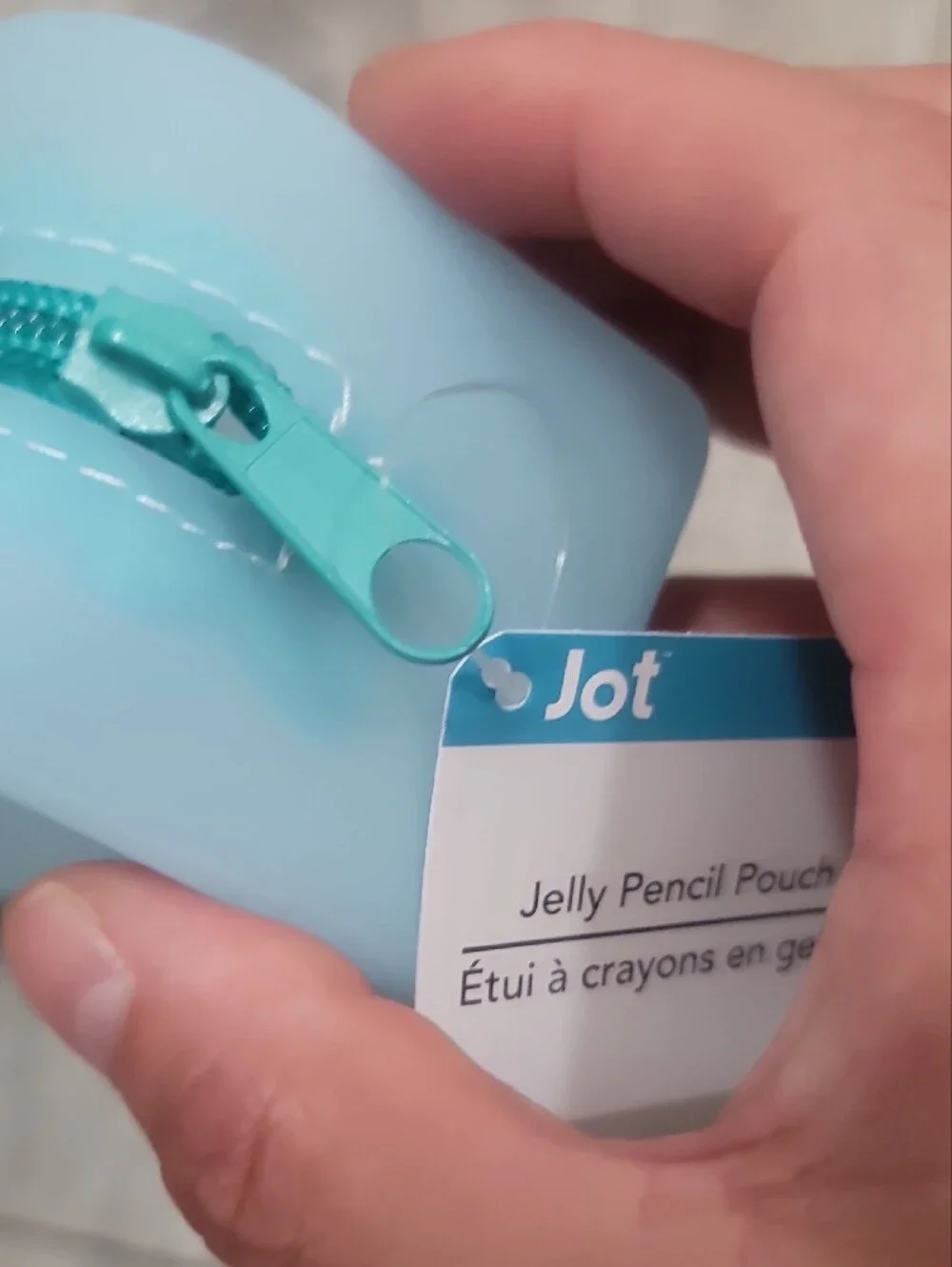 Light Blue and Green Silicone Jelly Pencil Pouch